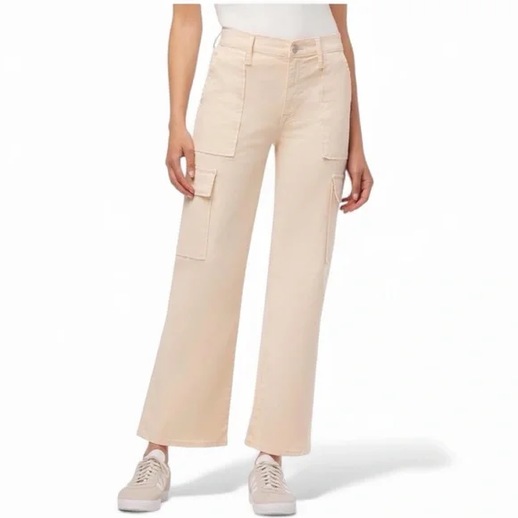 New Hudson Rosalie High Rise Wide Leg Cargo Ankle Pant 28 Bleached Sand - Picture 1 of 13